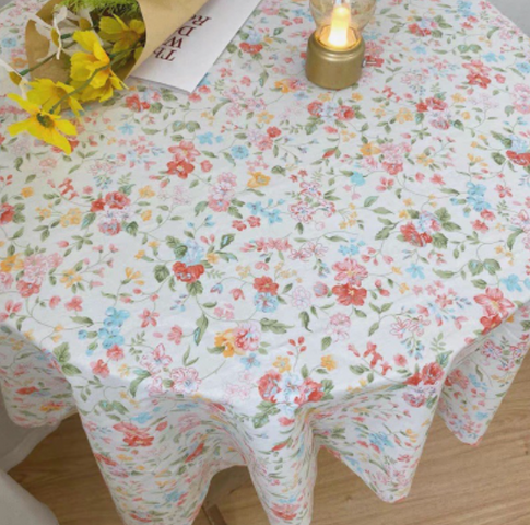 Khăn Trải Bàn Hoa Nhí Retro Cổ Điển 160x100cm - Trang Trí Nhà Cửa Sang Trọng, Dễ Thương, Thích Hợp Dùng Bàn Ăn, Picnic