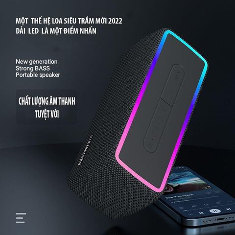 Loa Bluetooth W3 LED RGB - Loa không dây hỗ trợ FM, AUX, MicroSD, âm thanh nổi 360 độ, chống nước, thiết kế nhỏ gọn, pin lâu
