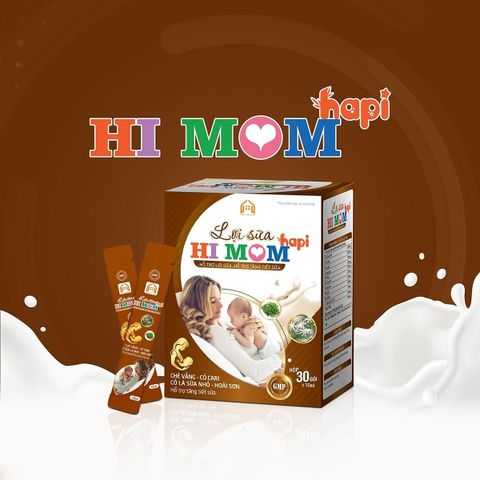 Cốm lợi sữa Hapi Hi Mom - Hỗ trợ tăng tiết sữa cho mẹ sau sinh, nguồn dưỡng chất tự nhiên cho mẹ và bé, hộp 30 gói 10ml