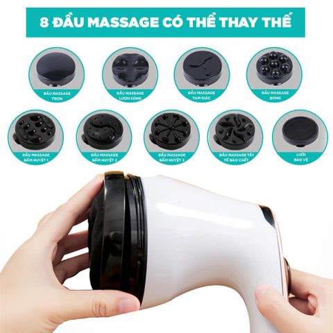 Máy Massage Cầm Tay Đa Năng Kingtech YT-1803 - 12 Chế Độ, Pin Sạc, Thiết Kế Không Dây, Giảm Đau Hiệu Quả tại Nhà