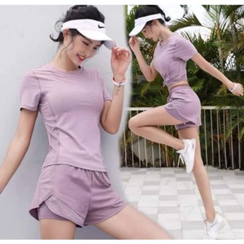 Set đùi thun lạnh thể thao nữ tập gym - Quần 2 lớp thấm hút, chất liệu lưới cao cấp cho tập luyện thoải mái, nhiều màu sắc lựa chọn