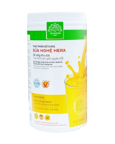 Sữa Nghệ Hera Bổ Sung Dinh Dưỡng - Hỗ Trợ Tiêu Hóa và Làm Đẹp Da - Chất Curcumin Từ Nghệ Vàng, Nguyên Liệu Nhập Khẩu Chất Lượng