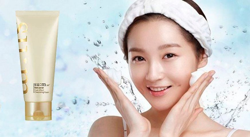 Sữa Rửa Mặt Su:m37 Skin Saver Essential Cleansing Foam 200ml - Làm Sạch Da, Duy Trì Độ Ẩm, Phù Hợp Mọi Loại Da