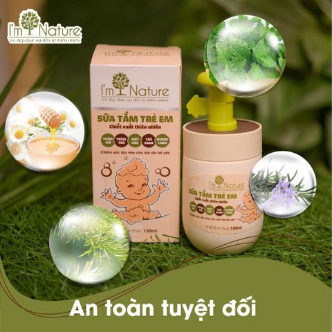 Sữa Tắm Trẻ Em I'm Nature 120ml - Hỗ Trợ Ngừa Rôm Sảy, Làm Mát Da, An Toàn Cho Bé, Với Tinh Dầu Thiên Nhiên