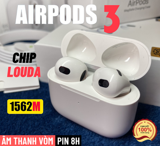 Tai nghe Bluetooth Inpods TWS AP3 Chip Louda - Âm thanh Chất lượng, Kèm Vỏ Ốp Lưng Case Airpods 2/1 Tiện Lợi