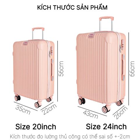 Vali kéo du lịch Bamozo 8801 bền chắc, nhựa ABS nhẹ, chống trầy xước - Lựa chọn hoàn hảo cho chuyến du lịch tiện lợi