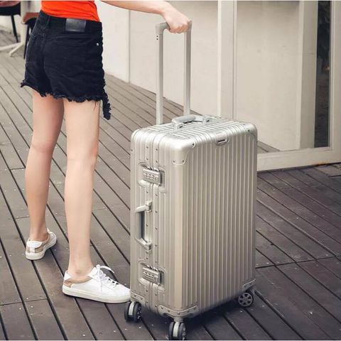 Vali Kéo Du Lịch Khung Nhôm Chống Vỡ Khóa Sập Cao Cấp - Đen/Đỏ/Trắng/Hồng/Xanh, Thiết Kế Tiện Lợi Nhiều Ngăn Đựng đồ