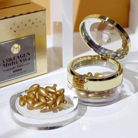 Viên tinh chất Collagen JM Multi Vita Capsule Ampoule - Serum làm sáng da, tăng độ đàn hồi, hỗ trợ phục hồi da mụn, trẻ hóa da