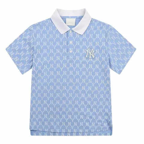 Áo MLB Monogram Allover Collar Short Sleeve T-shirt New York Yankees 31TSQM131-50S