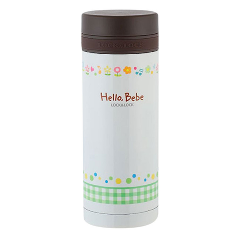 Bình Giữ Nhiệt Lock&Lock Hello Bebe Check Ribbon HBB316 - 350ml Thép Không Gỉ, Họa Tiết Ngộ Nghĩnh, Tiện Lợi Cho Học Sinh Và Dã Ngoại