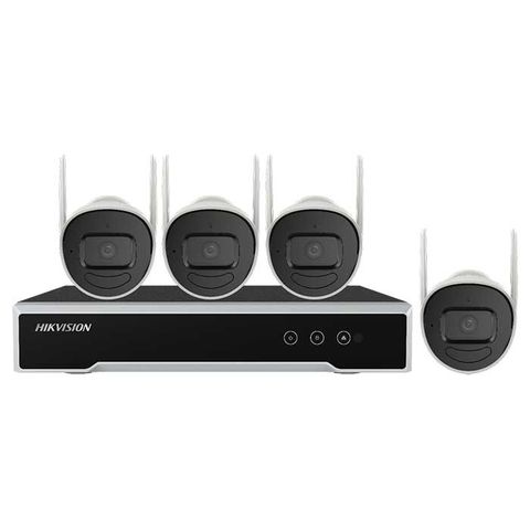 Bộ Kit Camera IP Wifi 2MP Hikvision NK42W0H - 4 Camera Hình Trụ + Đầu Ghi NVR 4 Kênh, Kết Nối Dễ Dàng, Tầm Nhìn Ban Đêm 30m