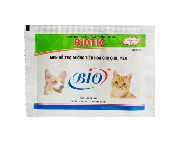 Combo 10 gói men hỗ trợ tiêu hóa Biotic cho chó mèo