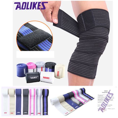 Đai quấn đàn hồi hỗ trợ đầu gối Aolikes A-1516 cho thể thao - Thoải mái và an toàn cho đạp xe, bóng chuyền, gym