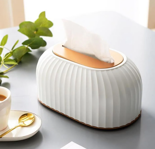 Hộp Nhựa Vân Sò Đựng Giấy Ăn Dạng Rút Hình Bầu Dục - Chất Liệu Nhựa PET Cao Cấp, Tiện Dụng, Không Độc Hại