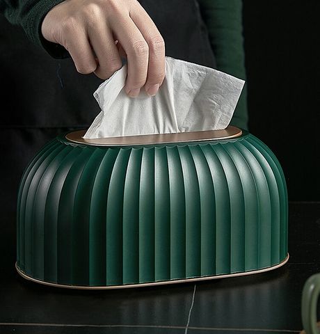 Hộp Nhựa Vân Sò Đựng Giấy Ăn Dạng Rút Hình Bầu Dục - Chất Liệu Nhựa PET Cao Cấp, Tiện Dụng, Không Độc Hại