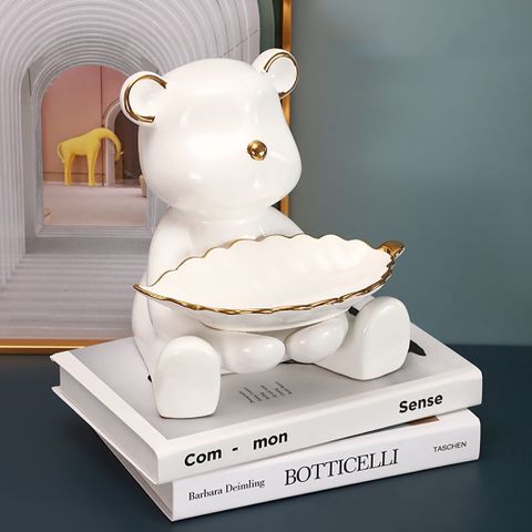 Khay Đựng Đồ Hình Gấu Sứ BearBrick - Đồ Trang Trí Nhà Cửa Dễ Thương, Gốm Sứ Cao Cấp, Xu Hướng Hoàng Gia Bắc Âu