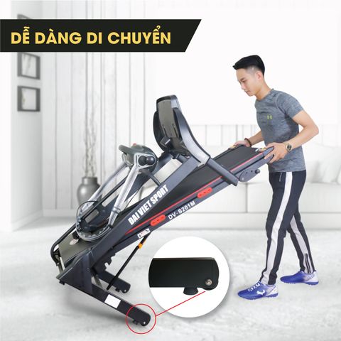 Máy Chạy Bộ Điện Đại Việt DV-S201M - Thiết Bị Tập Thể Dục Tại Nhà, Độ Nghiêng Tự Động, 15 Chương Trình Tập, Tải Trọng 120kg