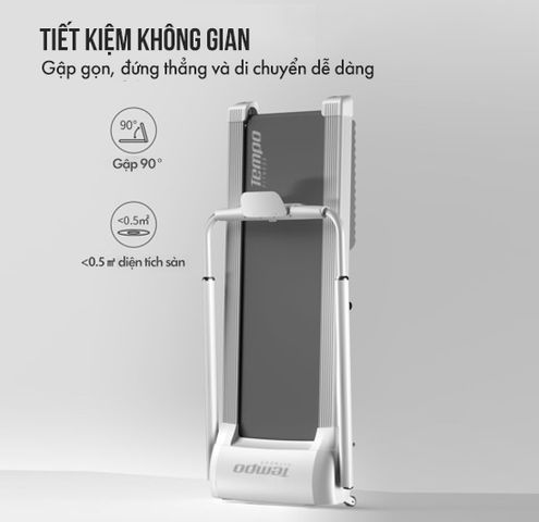 Máy Chạy Bộ Điện Tempo TS1 - Nâng Cao Sức Khỏe Tại Nhà, Thiết Kế Gọn Nhẹ, Tốc Độ 1-12 km/h, Thích Hợp Cho Mọi Không Gian Tập Luyện