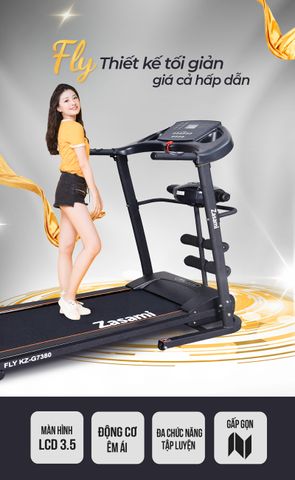 Máy Chạy Bộ Điện Zasami Fly KZ-G7380 - Thiết Kế Gập Gọn, Động Cơ 1.25HP và 12 Chương Trình Tập Luyện Kết Hợp Massage