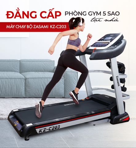 Máy Chạy Bộ Điện Zasami KZ-C203 - Thiết Kế Sang Trọng, Động Cơ 3.5 HP, Chức Năng Mp3, Chịu Tải 180kg, Dễ Dàng Gấp Gọn, Tập Luyện Tại Nhà