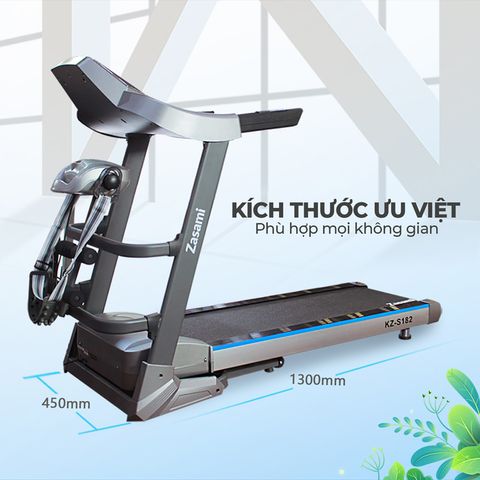 Máy Chạy Bộ Điện Zasami KZ-S182 - Đa Năng Gập Gọn Có Chức Năng Massage và Nghe Nhạc MP3, Tập Luyện Tại Nhà Tiện Lợi