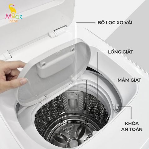 Máy Giặt Mini Moaz BéBé MB-036 - Thiết Kế Hiện Đại, Tiết Kiệm Diện Tích, Giặt Nóng, Lồng 3kg - Phù Hợp Gia Đình Nhỏ