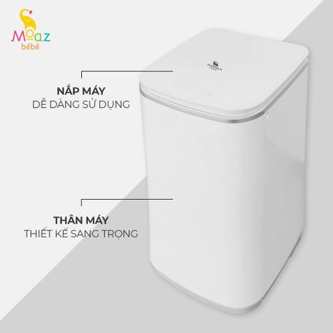 Máy Giặt Mini Moaz BéBé MB-036 - Thiết Kế Hiện Đại, Tiết Kiệm Diện Tích, Giặt Nóng, Lồng 3kg - Phù Hợp Gia Đình Nhỏ