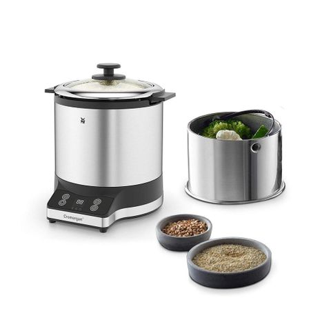 Nồi cơm điện Mini WMF Kuchen 1L - Hộp cơm mang đi tiện lợi - Nấu cơm, hấp, giữ ấm - Phụ kiện tặng kèm và chất liệu Cromargan cao cấp