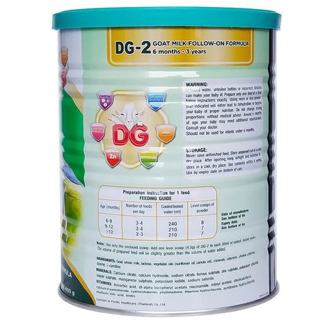Sữa dê DG-2 400g cho trẻ từ 6 - 36 tháng - Hỗ trợ tăng cân, chiều cao và giấc ngủ khỏe mạnh cho bé