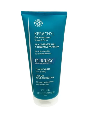 Sữa rửa mặt dạng gel Ducray Keracnyl cho da nhờn mụn