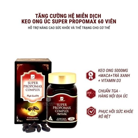 Viên uống keo ong Dr Natural Super Propomax Complex 60 viên - Hỗ trợ tăng cường sức đề kháng, phục hồi sức khỏe với hạt maca và trà xanh