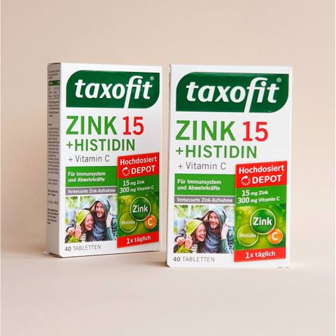 Viên Uống Taxofit Zink 15 Histidin Vitamin C - Hỗ Trợ Tăng Đề Kháng, Nâng Cao Khả Năng Miễn Dịch, Hộp 40 Viên