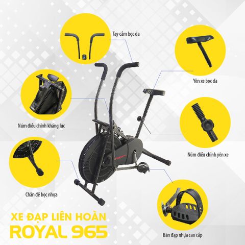 Xe Đạp Tập Thể Dục Royal 965 Chịu Lực Cao - Thiết Bị Tập Gym Tại Nhà, Duy Trì Sức Khỏe, Thể Hình Cơ Bản