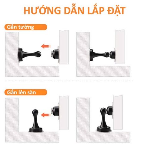 Bộ Chặn Cửa Inox 304 HOBBY Home Decor CC1 - Chất Liệu Bền, Dán Gạch Men, Kèm Keo 3M và Đinh Ốc - Giải Pháp Tiện Lợi Giữ Cửa Cố Định