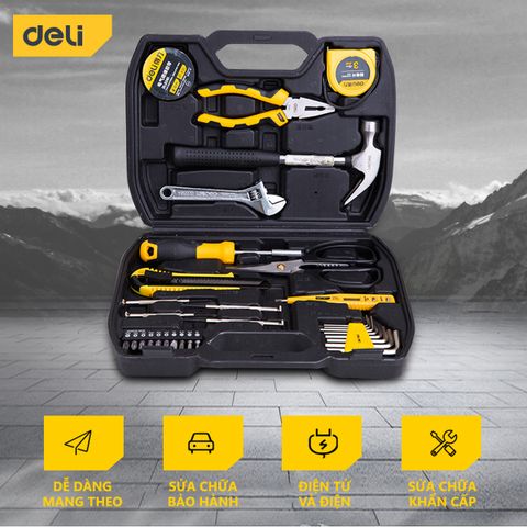 Bộ Dụng Cụ Sửa Chữa Đa Năng 31 Chi Tiết Deli DL5972 - Hộp Dụng Cụ Cầm Tay Chất Lượng, Tiện Lợi cho Gia Đình
