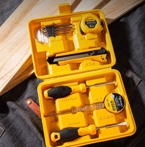Bộ Dụng Cụ Sửa Đồ Gia Dụng 11 Chi Tiết Deli EDL1011J - Tiện Lợi, Nhỏ Gọn, Đa Năng Cho Mọi Công Việc Nhà Ở