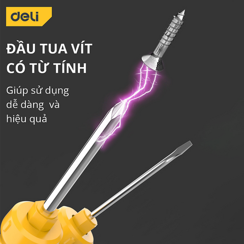 Bộ Tua Vít Đa Năng 9 Chi Tiết Deli DL636009 - Thép Chrome Vanadium, Tay Cầm Chống Trơn Trượt, Phù Hợp Sửa Chữa Nhà Cửa và Thiết Bị Điện Tử