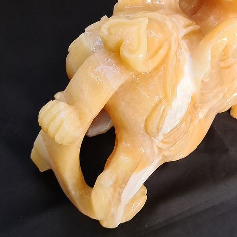 Cặp Tỳ Hưu Đá Ngọc Hoàng Long Để Bàn - Phong Thủy Tài Lộc, May Mắn Cho Bàn Làm Việc, Thần Tài, Quầy Thu Ngân