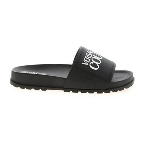 Dép Nam Versace Jeans Couture Logo Slippers In Black