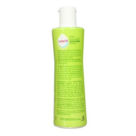 Dung dịch vệ sinh phụ nữ Lactacyd Odor Fresh 250ml - Tươi mát, nhẹ nhàng với chiết xuất lá trầu không và nước hoa hồng, bảo vệ vùng kín hiệu quả.