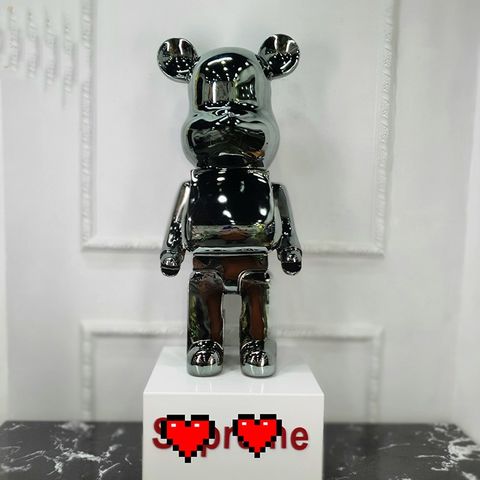 Gấu Bearbrick Mạ Xám Đen DBCP292B Cao 80cm - Món Đồ Chơi Trang Trí Sang Trọng và Dễ Thương cho Không Gian Sống