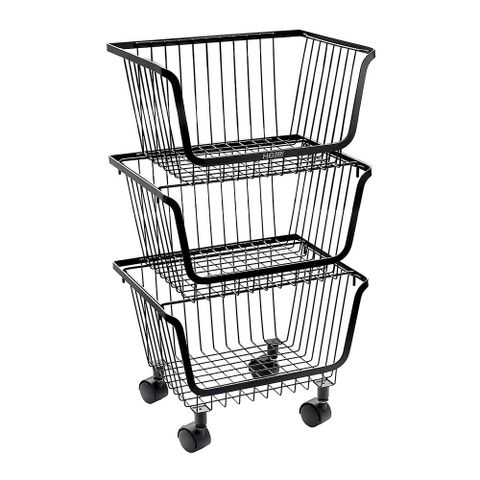 Kệ Rổ Đựng Đồ Nhà Bếp Sơn Tĩnh Điện Nhiều Tầng - Khung Thép Bền, Thiết Kế Khoa Học, Tiện Dụng Cho Bếp và SPA