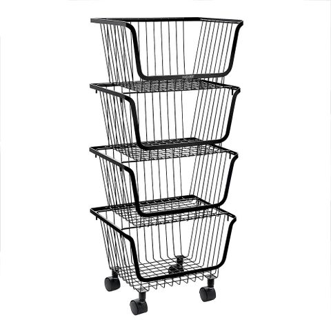 Kệ Rổ Đựng Đồ Nhà Bếp Sơn Tĩnh Điện Nhiều Tầng - Khung Thép Bền, Thiết Kế Khoa Học, Tiện Dụng Cho Bếp và SPA