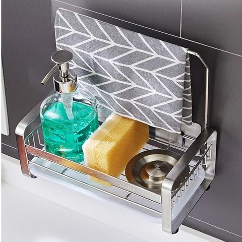 Kệ Rổ Đựng Đồ Treo Khăn Inox 304 Hobby Home Decor KRC4 - Thiết Kế Tiện Lợi Dán Tường Cho Nhà Bếp Thêm Gọn Gàng