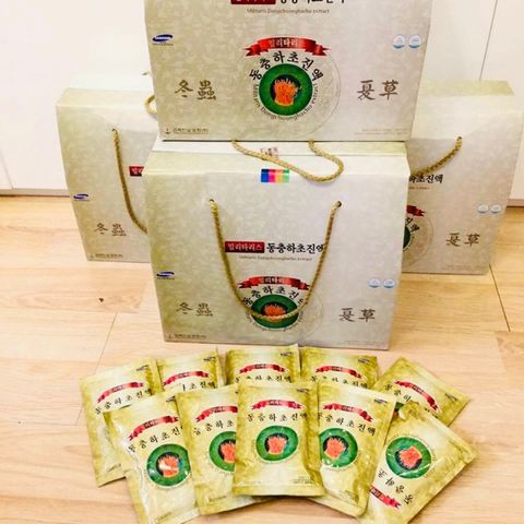 Nước đông trùng hạ thảo Bio Ginseng 80ml - Hỗ trợ miễn dịch, bồi bổ sức khỏe, chiết xuất đông trùng hạ thảo Hàn Quốc, 30 gói/hộp