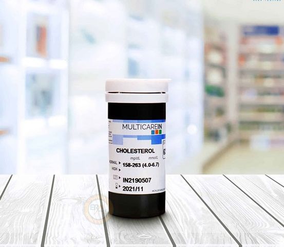Que thử mỡ máu Cholesterol cho máy MultiCareIn - Hộp 25 Que, Đo Chính Xác và Nhanh Chóng, Sản Xuất Tại Ý