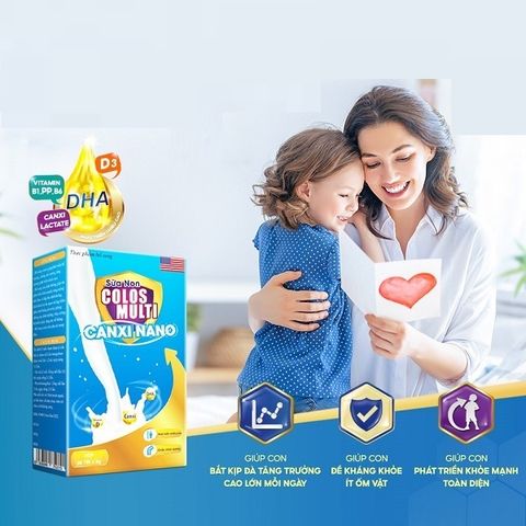 Sữa Non Colosmulti Canxi Nano Cho Bé - Bổ Sung Dinh Dưỡng, Tăng Chiều Cao, Cải Thiện Hệ Miễn Dịch - Hộp 20 Gói 3g