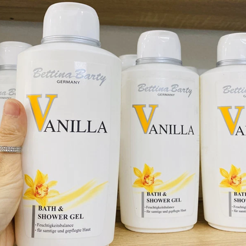Sữa Tắm Bettina Barty Vanilla 500ml - Gel Tắm Dưỡng Ẩm, Mùi Hương Ngọt Ngào, Chăm Sóc Da Mềm Mại cho Nam Nữ