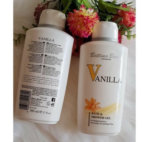 Sữa Tắm Bettina Barty Vanilla 500ml - Gel Tắm Dưỡng Ẩm, Mùi Hương Ngọt Ngào, Chăm Sóc Da Mềm Mại cho Nam Nữ