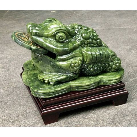 Tượng Thiềm Thừ Phong Thủy Đá Serpentine - Cóc Tài Lộc Mang Điềm Lành và Bình An - Trang Trí Nhà Cửa Hợp Mệnh Hỏa, Mộc, Thủy, Kim